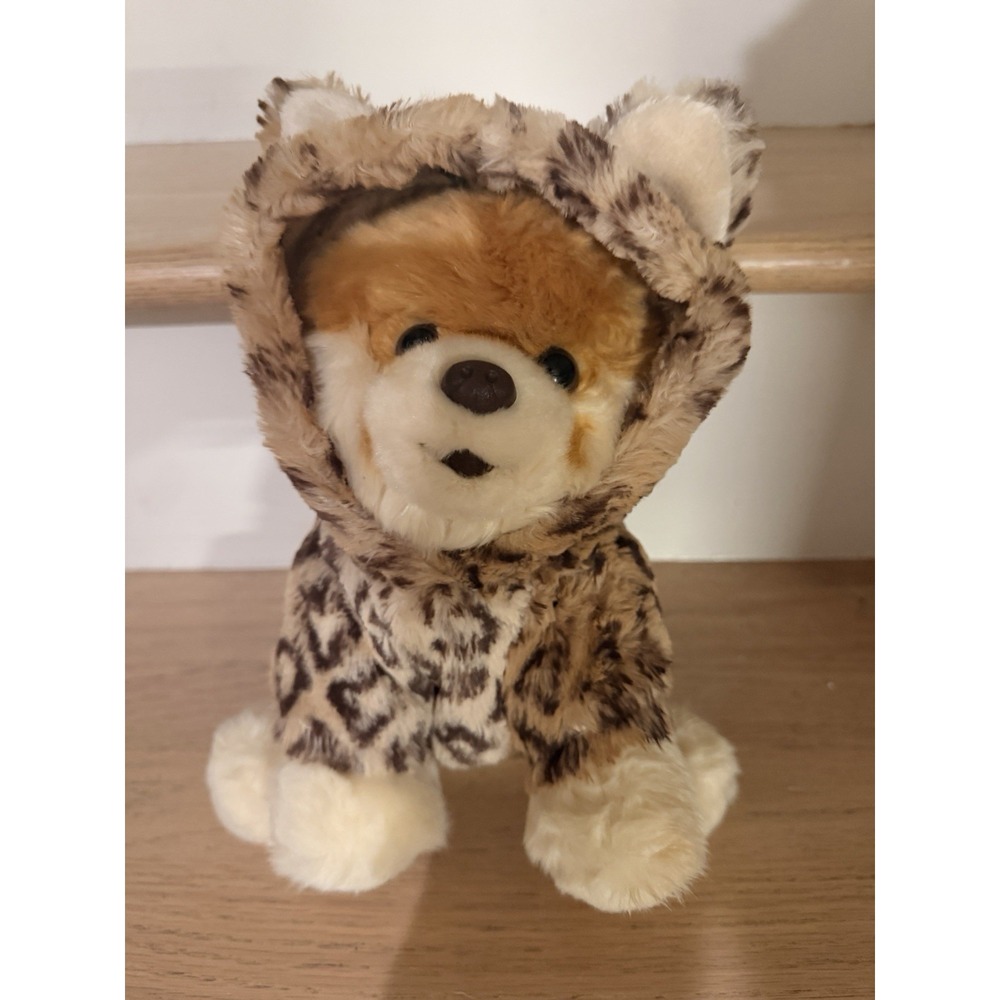 GUND World's Cutest Dog Boo Leopard Outfit Plush Stuffed Animal 9"Pomeranian EUC